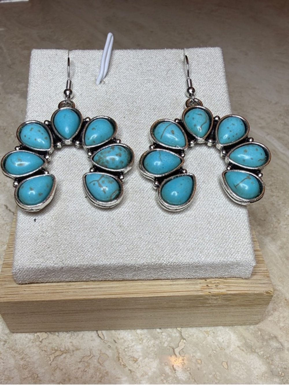 Turquoise Teardrop Cluster Earrings - Women Jewelry
